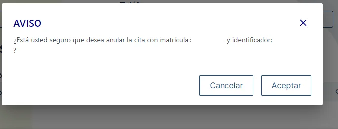 confirmar cancelación de cita itv