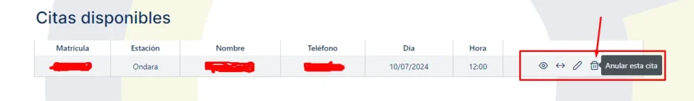 anular cita itv castellón