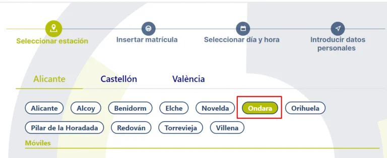 seleccionar estación itv castellón